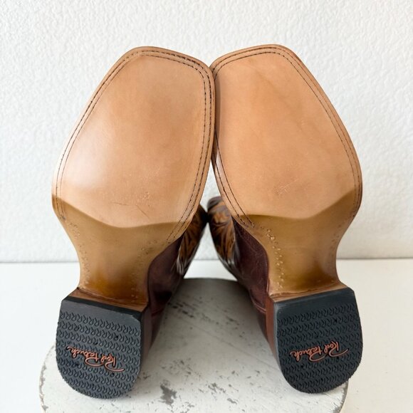 Rod Patrick Mens Cowboy Boots 11.5EE Perro Loco Brown Leather Western Square Toe - Picture 8 of 11